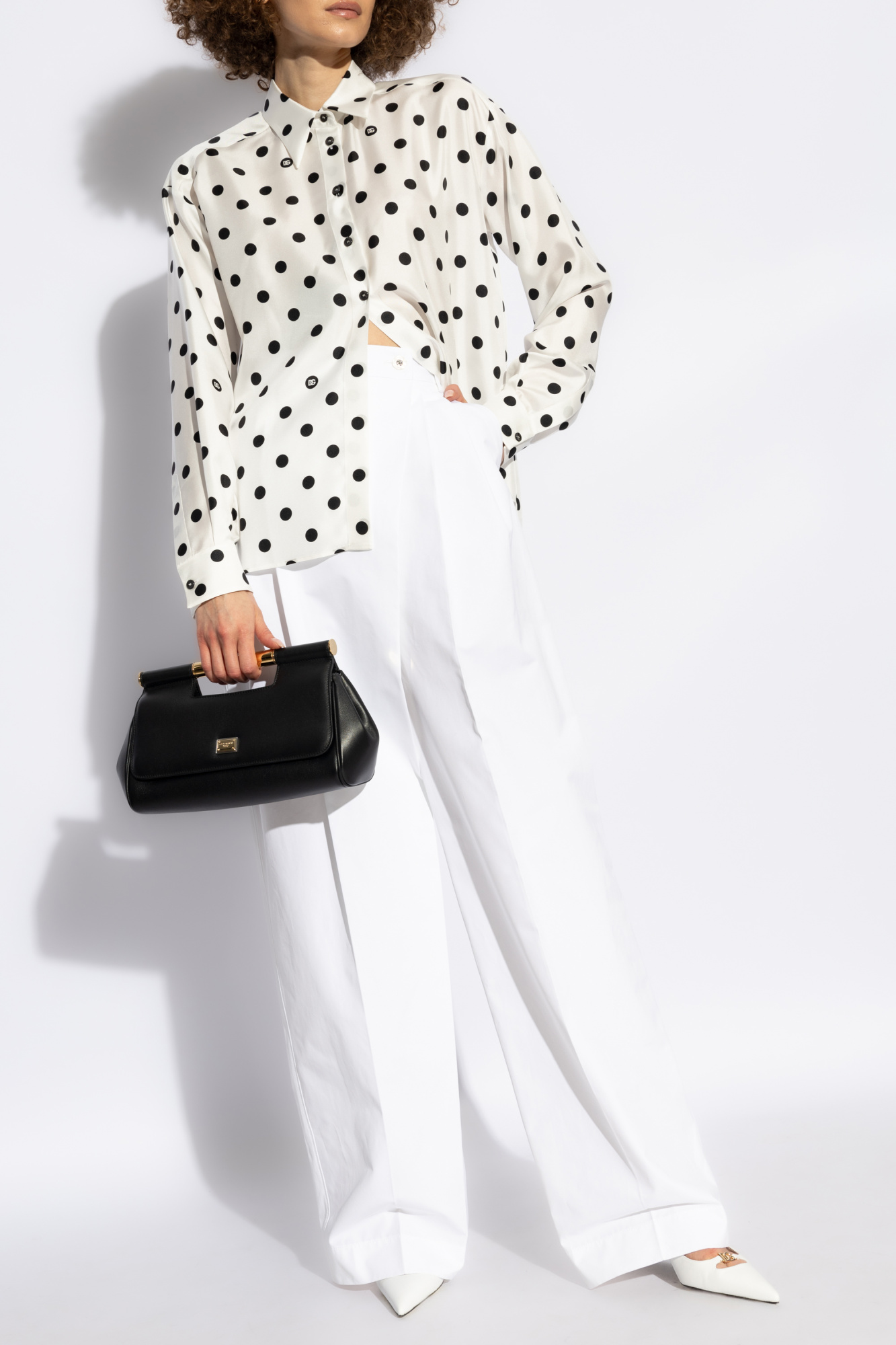 White Polka dot pattern shirt. Dolce & Gabbana - Vitkac Italy